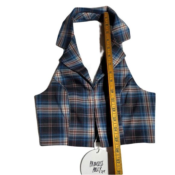 Princess Polly Womens Everest Cropped Vest Top Size 2 Plaid Halter NWT - Picture 11 of 11